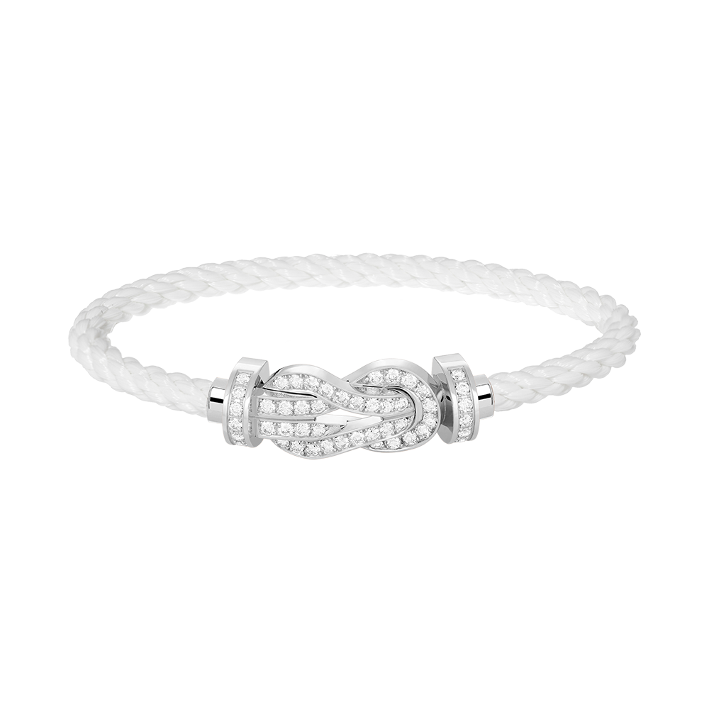 [Peak]LARGE 8-FIGURE BUCKLE FULL DIAMOND BRACELET -WHITE GOLD
