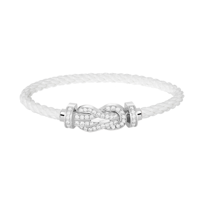 [Peak]LARGE 8-FIGURE BUCKLE FULL DIAMOND BRACELET -WHITE GOLD
