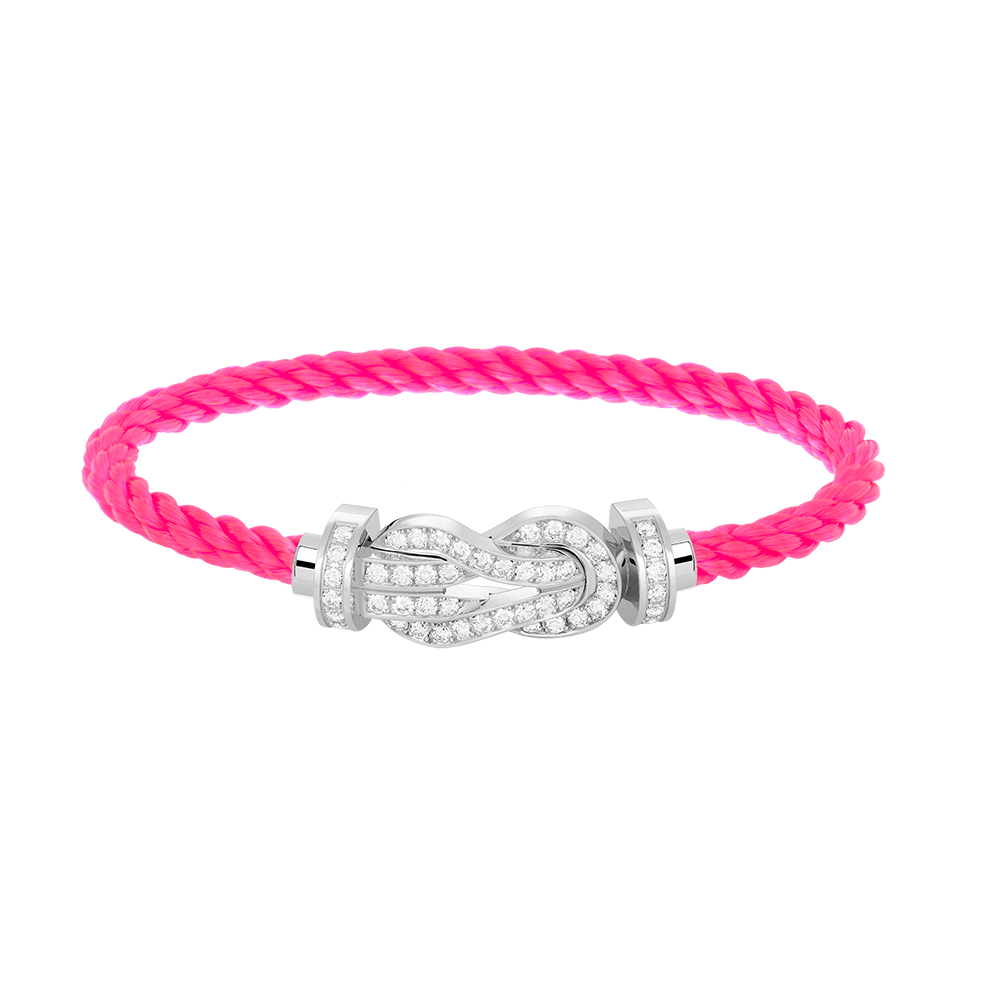 [Peak]LARGE 8-FIGURE BUCKLE FULL DIAMOND BRACELET -WHITE GOLD