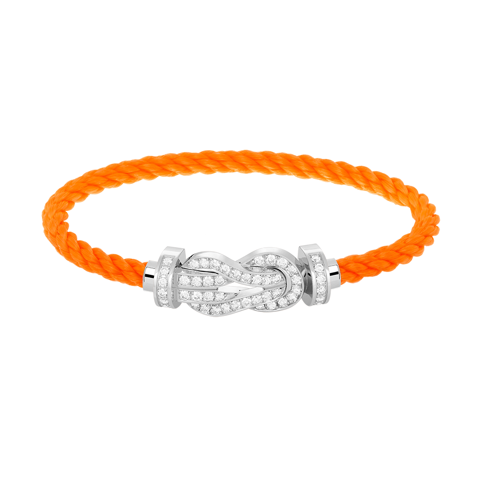 [Peak]LARGE 8-FIGURE BUCKLE FULL DIAMOND BRACELET -WHITE GOLD