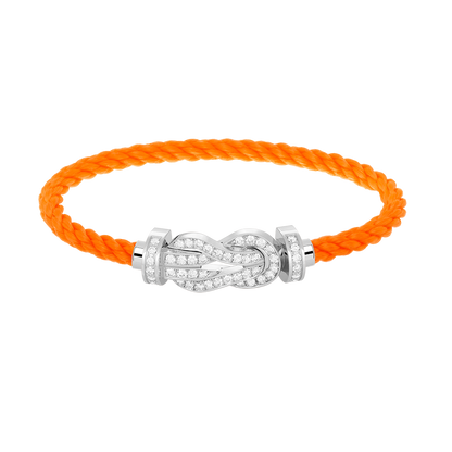 [Peak]LARGE 8-FIGURE BUCKLE FULL DIAMOND BRACELET -WHITE GOLD
