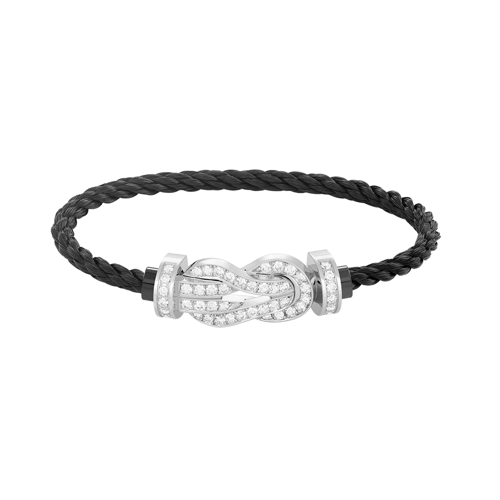 [Peak]LARGE 8-FIGURE BUCKLE FULL DIAMOND BRACELET -WHITE GOLD