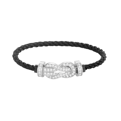 [Peak]LARGE 8-FIGURE BUCKLE FULL DIAMOND BRACELET -WHITE GOLD