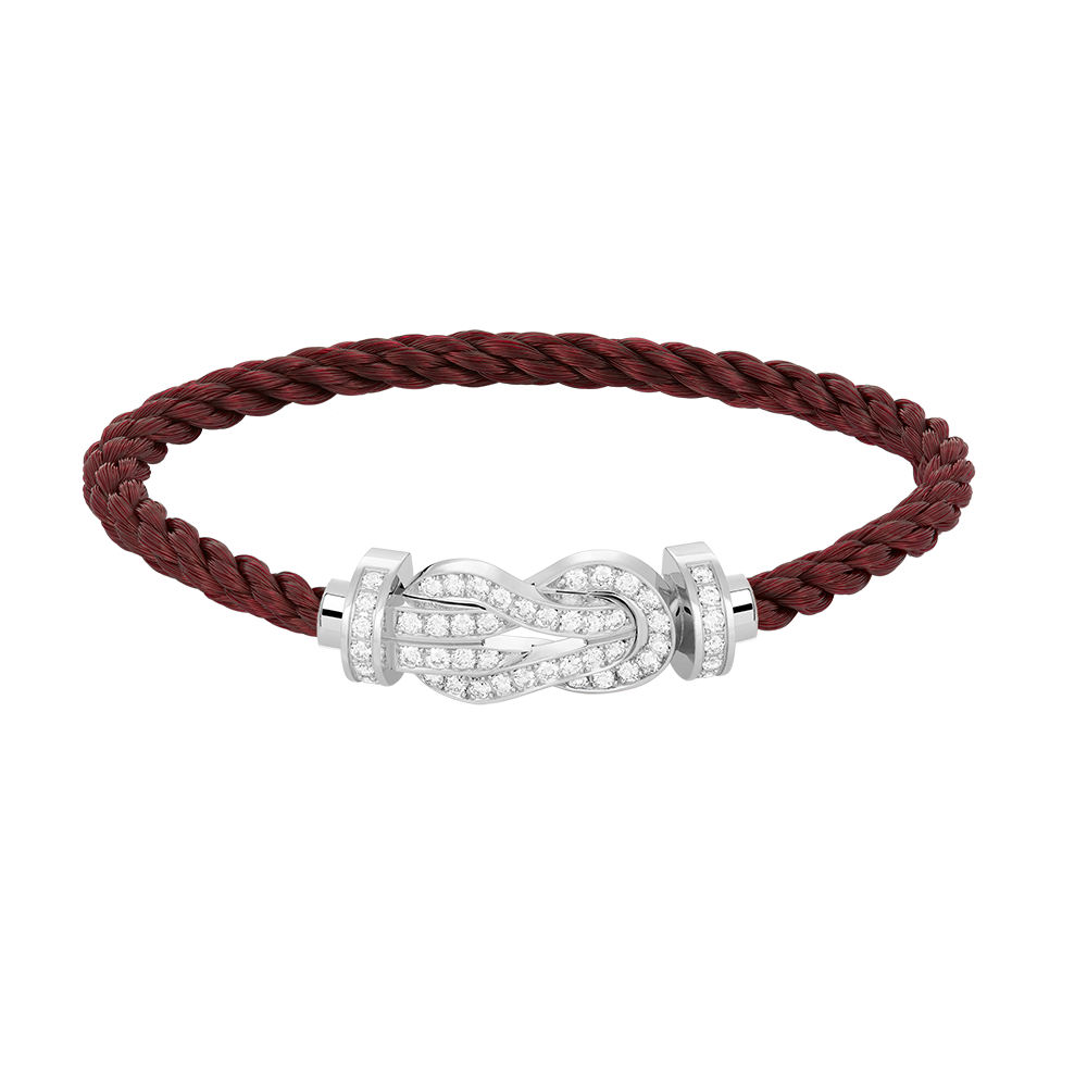[Peak]LARGE 8-FIGURE BUCKLE FULL DIAMOND BRACELET -WHITE GOLD