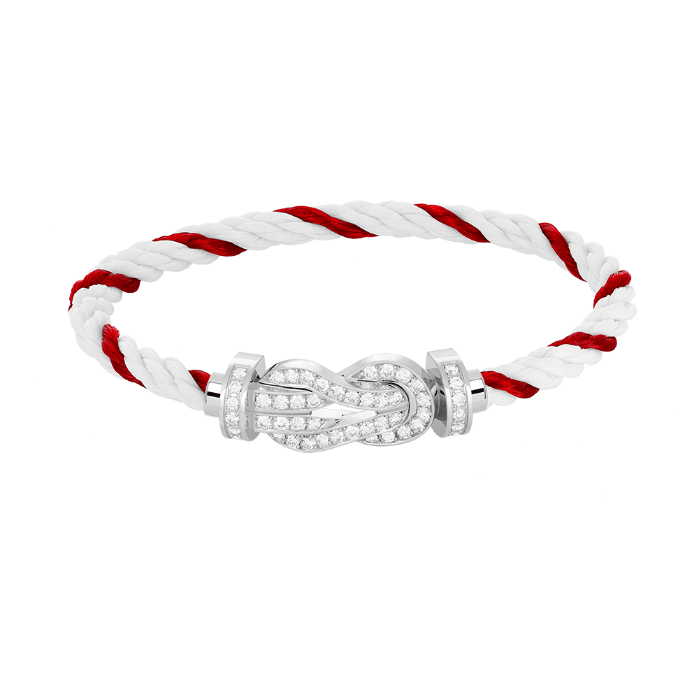 [Peak]LARGE 8-FIGURE BUCKLE FULL DIAMOND BRACELET -WHITE GOLD