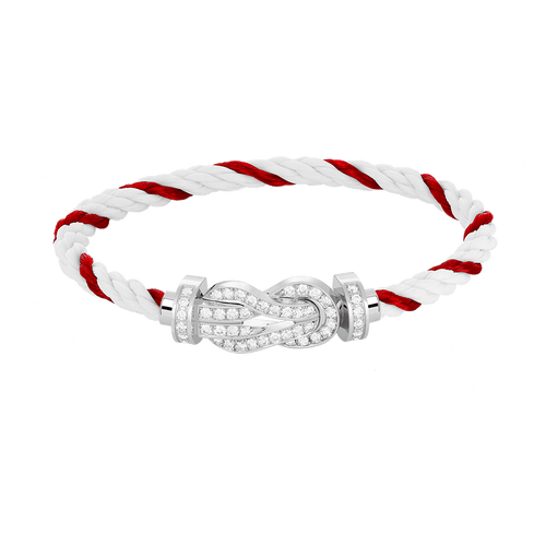 [Peak]LARGE 8-FIGURE BUCKLE FULL DIAMOND BRACELET -WHITE GOLD
