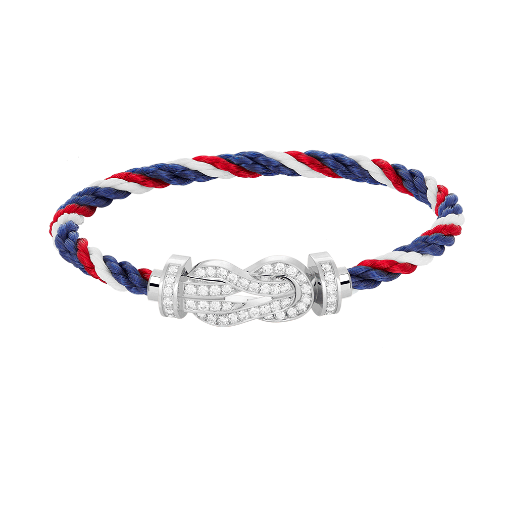 [Peak]LARGE 8-FIGURE BUCKLE FULL DIAMOND BRACELET -WHITE GOLD