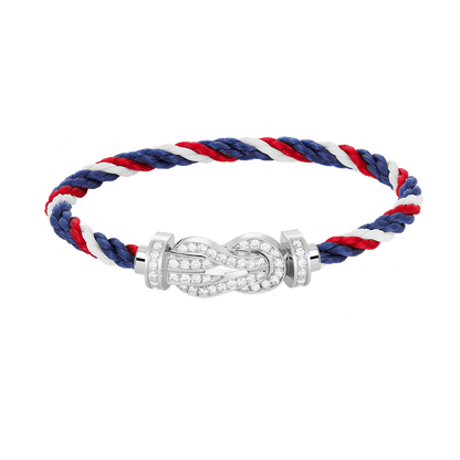 [Peak]LARGE 8-FIGURE BUCKLE FULL DIAMOND BRACELET -WHITE GOLD
