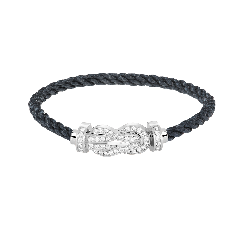 [Peak]LARGE 8-FIGURE BUCKLE FULL DIAMOND BRACELET -WHITE GOLD