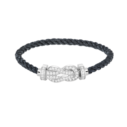 [Peak]LARGE 8-FIGURE BUCKLE FULL DIAMOND BRACELET -WHITE GOLD