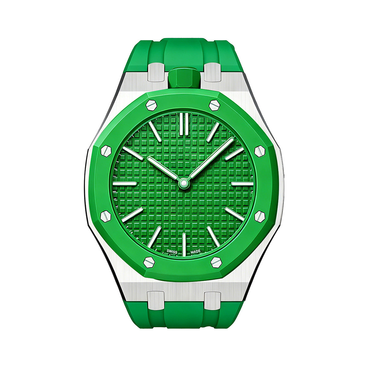 [Peak]OAK POP GREEN STEEL SILICONE STRAP