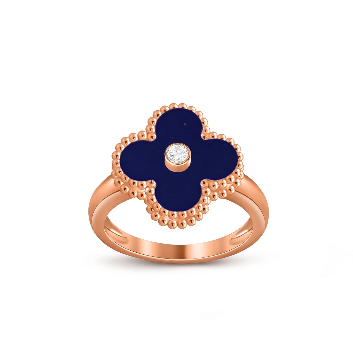[Peak]LUCKY CLOVER DIAMOND-ACCENT ROSE GOLD RING COLLECTION