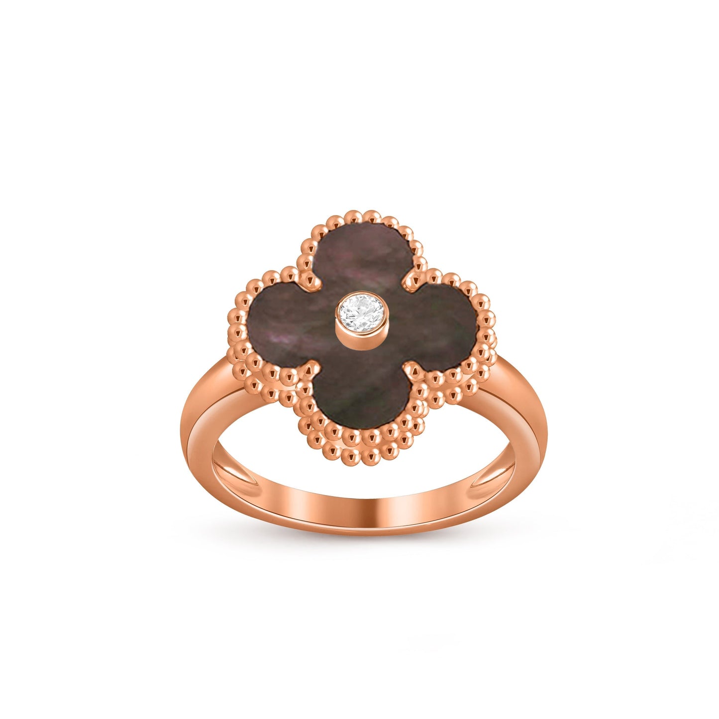 [Peak]LUCKY CLOVER DIAMOND-ACCENT ROSE GOLD RING COLLECTION