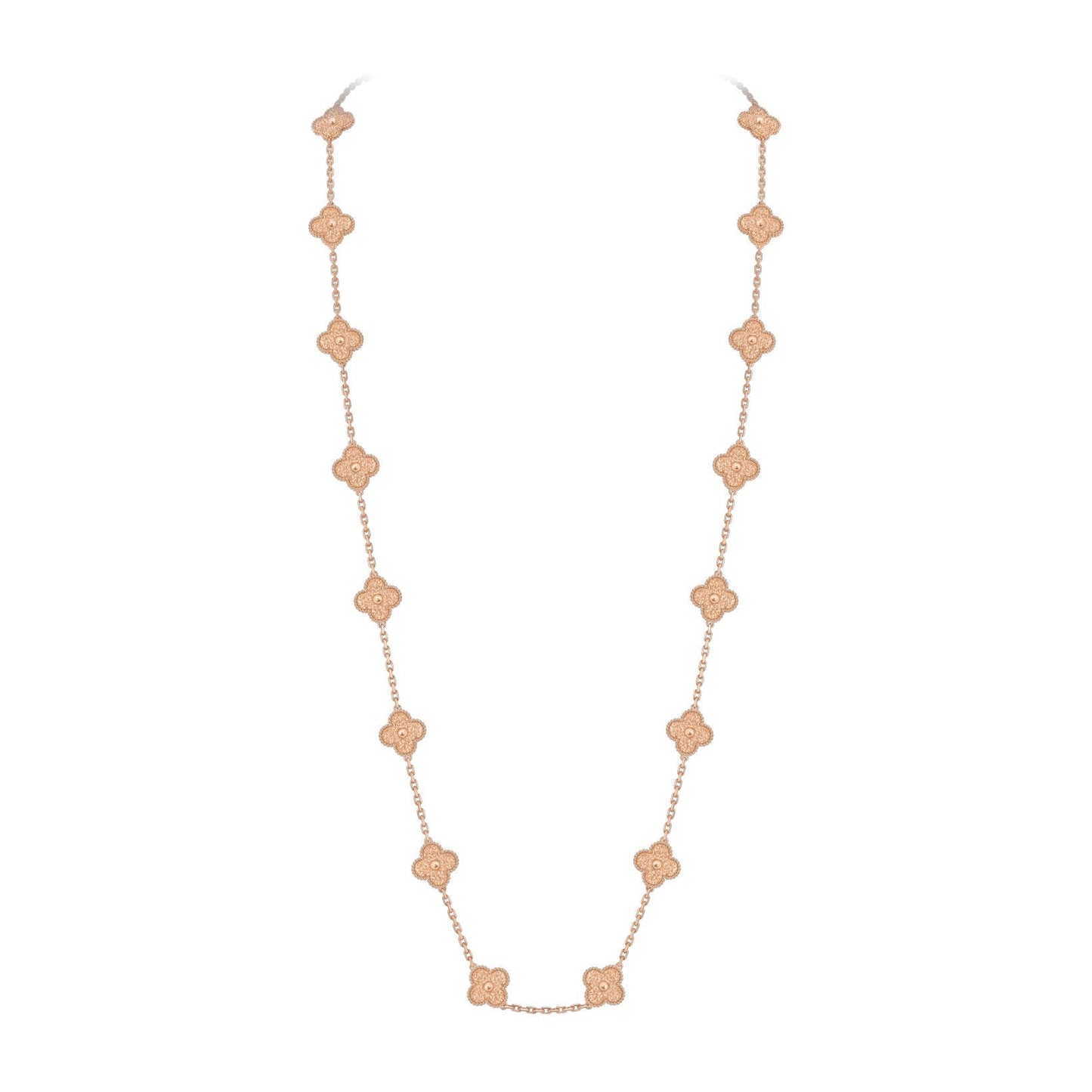 [Peak]CLASSIC 20-MOTIF LUCKY CLOVER LONG NECKLACE ROSE GOLD COLLECTION
