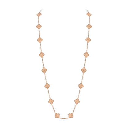 [Peak]CLASSIC 20-MOTIF LUCKY CLOVER LONG NECKLACE ROSE GOLD COLLECTION