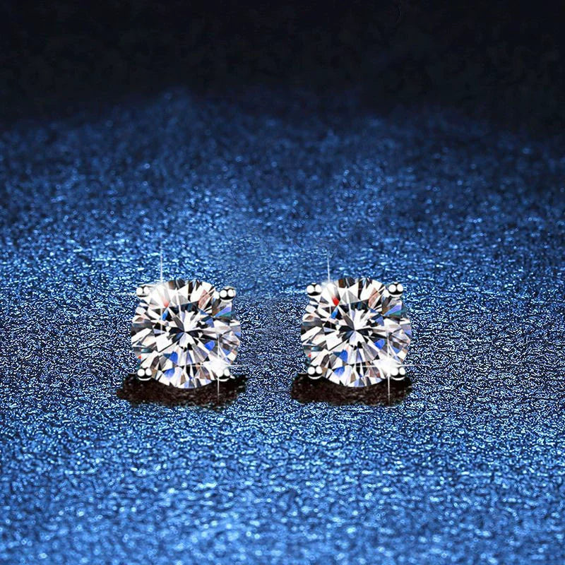 [Peak]FOUR-PRONG MOISSANITE EARRINGS