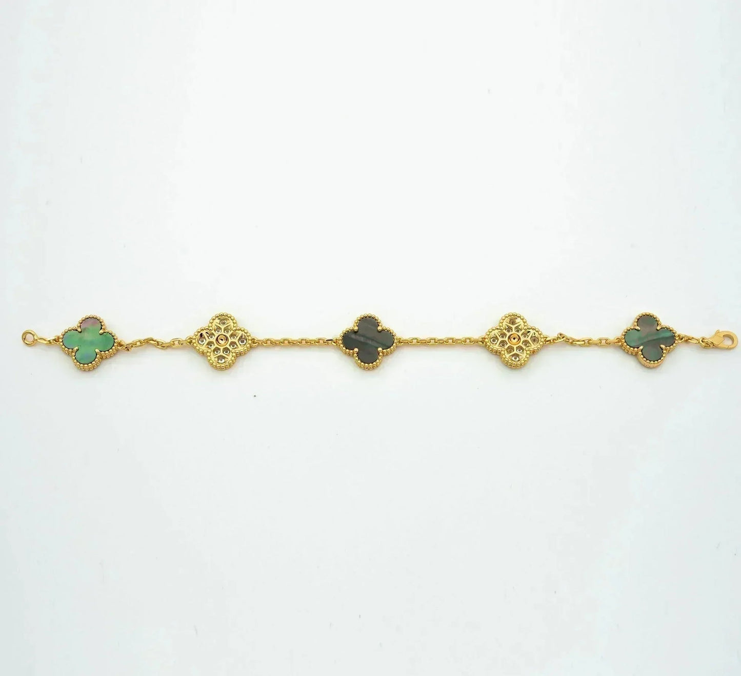 [Peak]LUCKY CLOVER 5-MOTIF BRACELET - GREY MOTHER-OF-PEARL COLLECTION