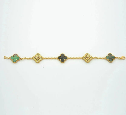 [Peak]LUCKY CLOVER 5-MOTIF BRACELET - GREY MOTHER-OF-PEARL COLLECTION