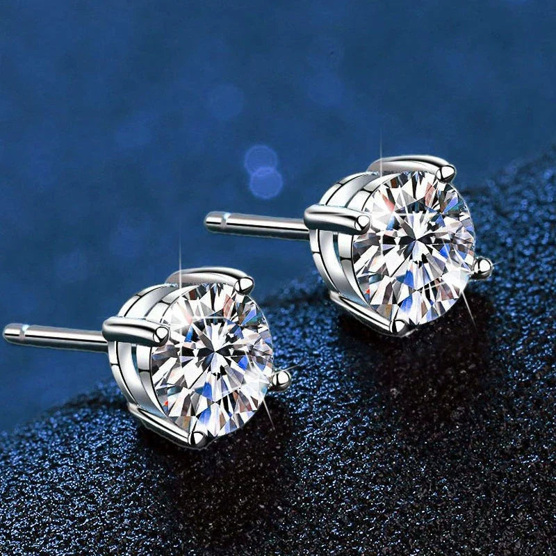 [Peak]FOUR-PRONG MOISSANITE EARRINGS
