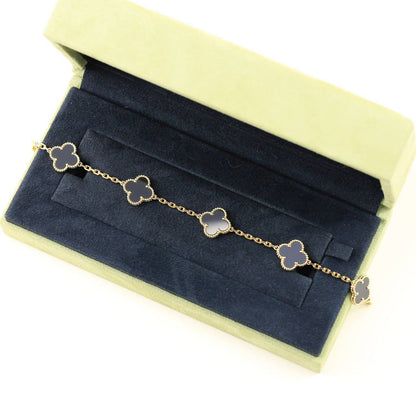 [Peak]LUCKY CLOVER 5-MOTIF BRACELET - BLACK OXNY COLLECTION