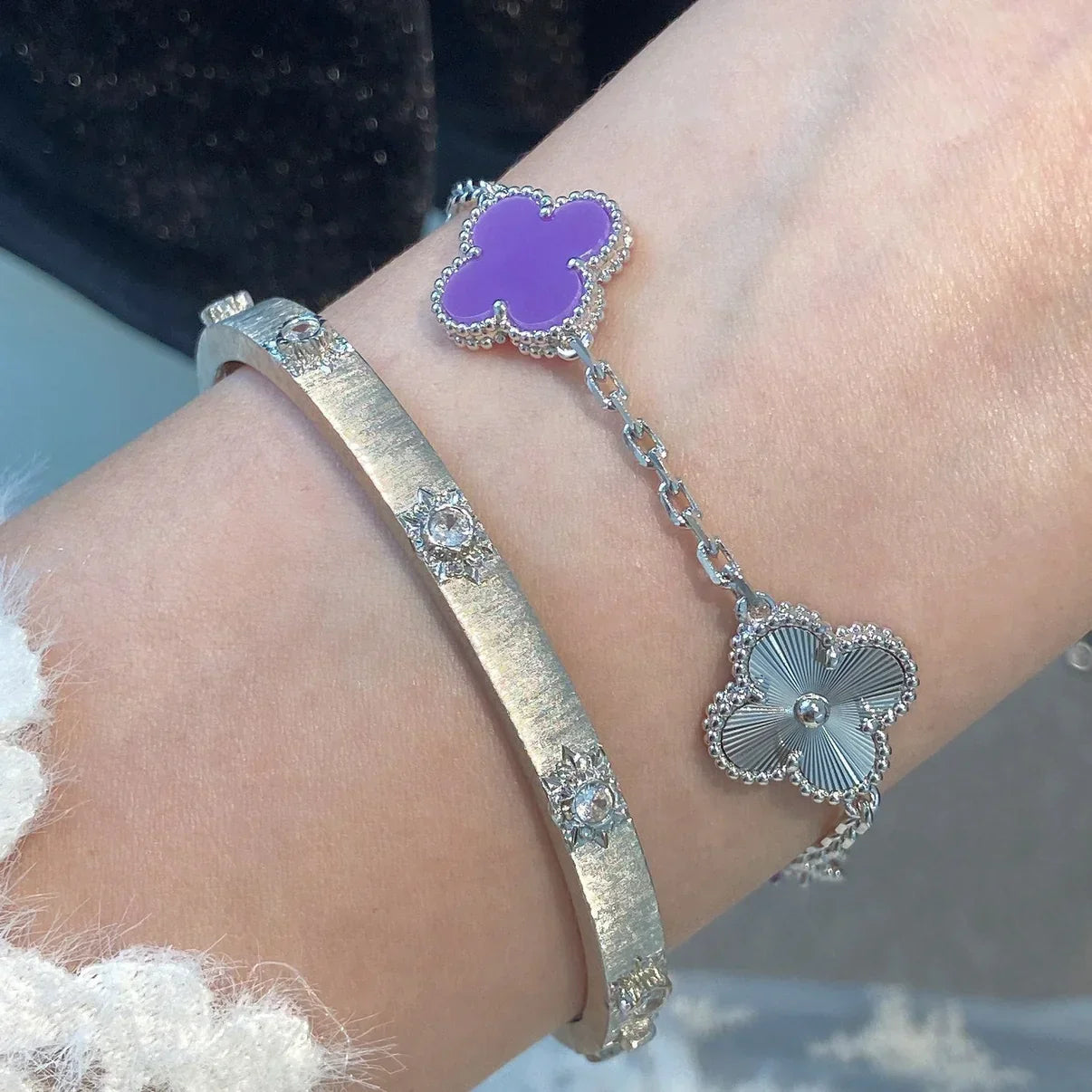[Peak]LUCKY CLOVER 5-MOTIF BRACELET - VIOLET COLLECTION