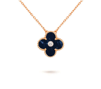 [Peak]15MM CLOVER FLOWER DIAMOND PENDANT NECKLACE COLLECTION