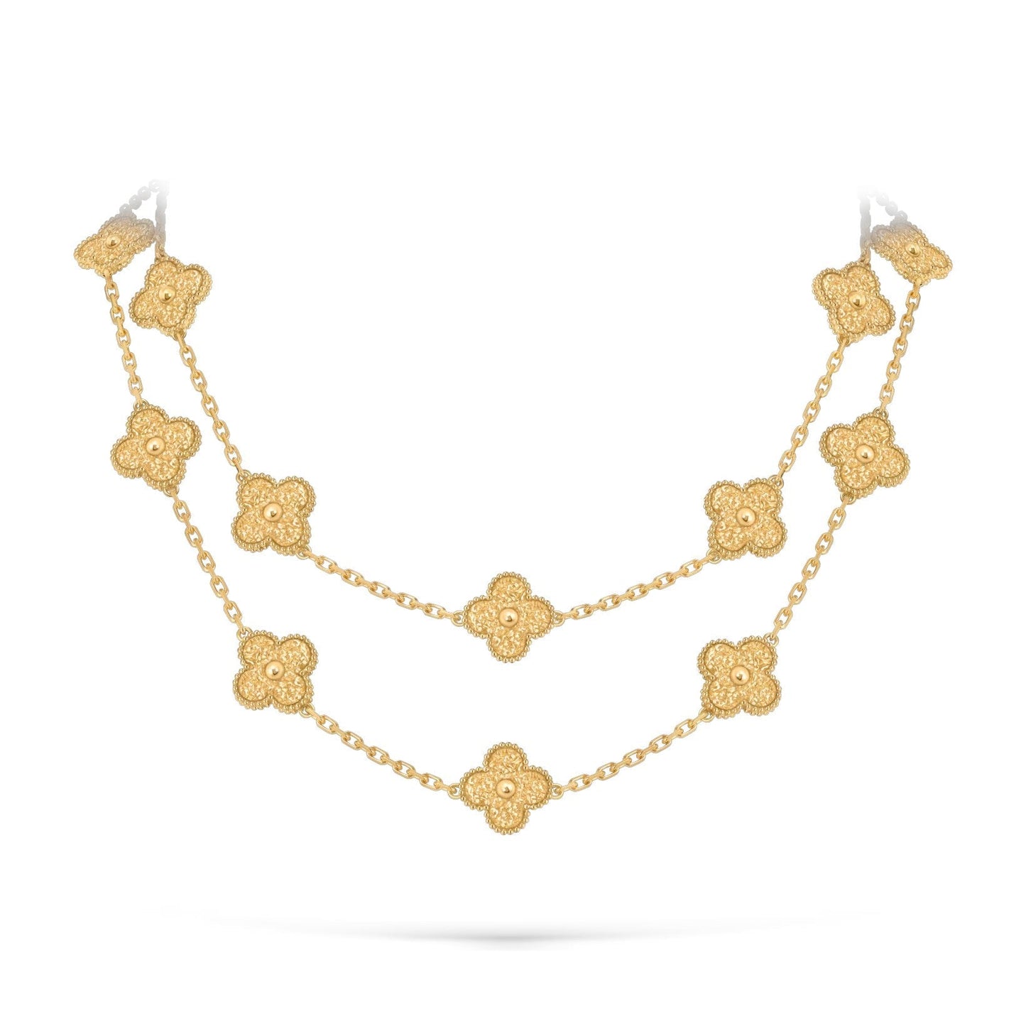 [Peak]CLASSIC 20-MOTIF LUCKY CLOVER LONG NECKLACE GOLD COLLECTION