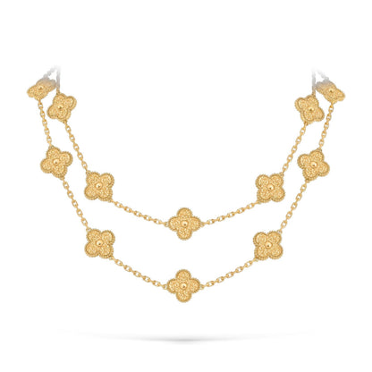 [Peak]CLASSIC 20-MOTIF LUCKY CLOVER LONG NECKLACE GOLD COLLECTION