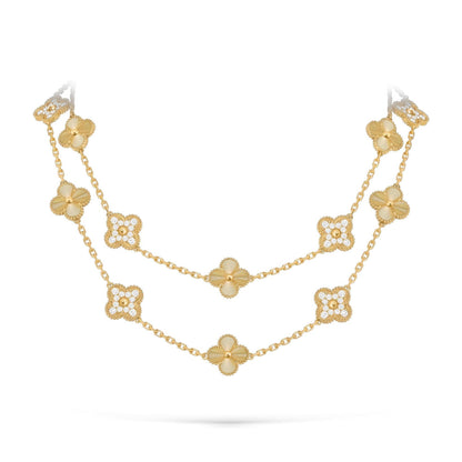[Peak]CLASSIC 20-MOTIF LUCKY CLOVER LONG NECKLACE GOLD COLLECTION
