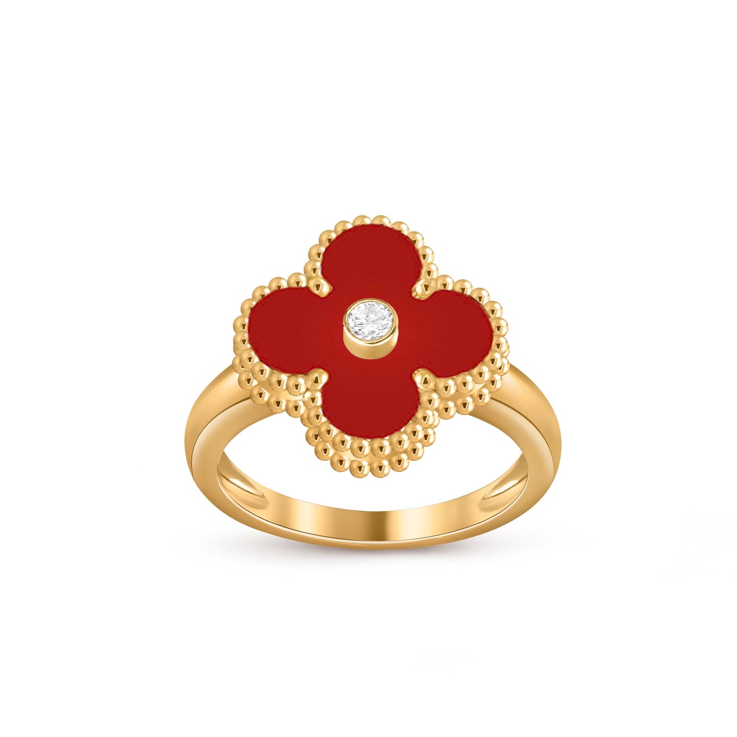 [Peak]LUCKY CLOVER DIAMOND-ACCENT GOLD RING COLLECTION