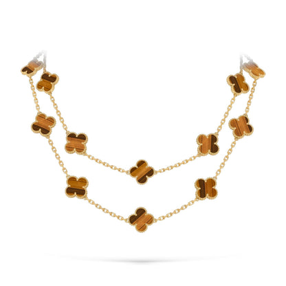 [Peak]CLASSIC 20-MOTIF LUCKY CLOVER LONG NECKLACE GOLD COLLECTION