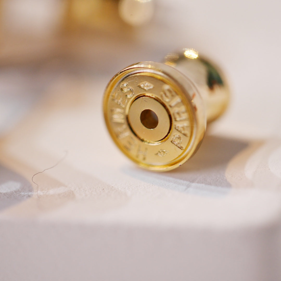 [Peak]MINI POP H GOLD EARRINGS GREY