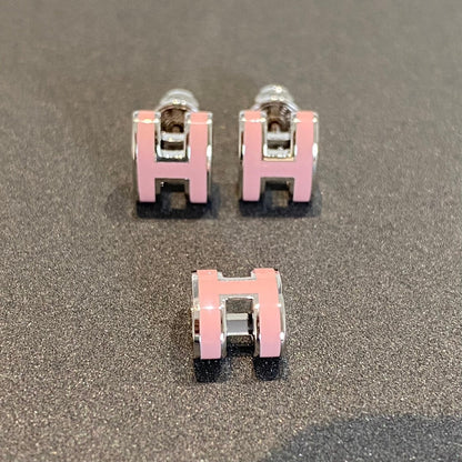 [Peak]MINI POP H SILVER EARRINGS PINK