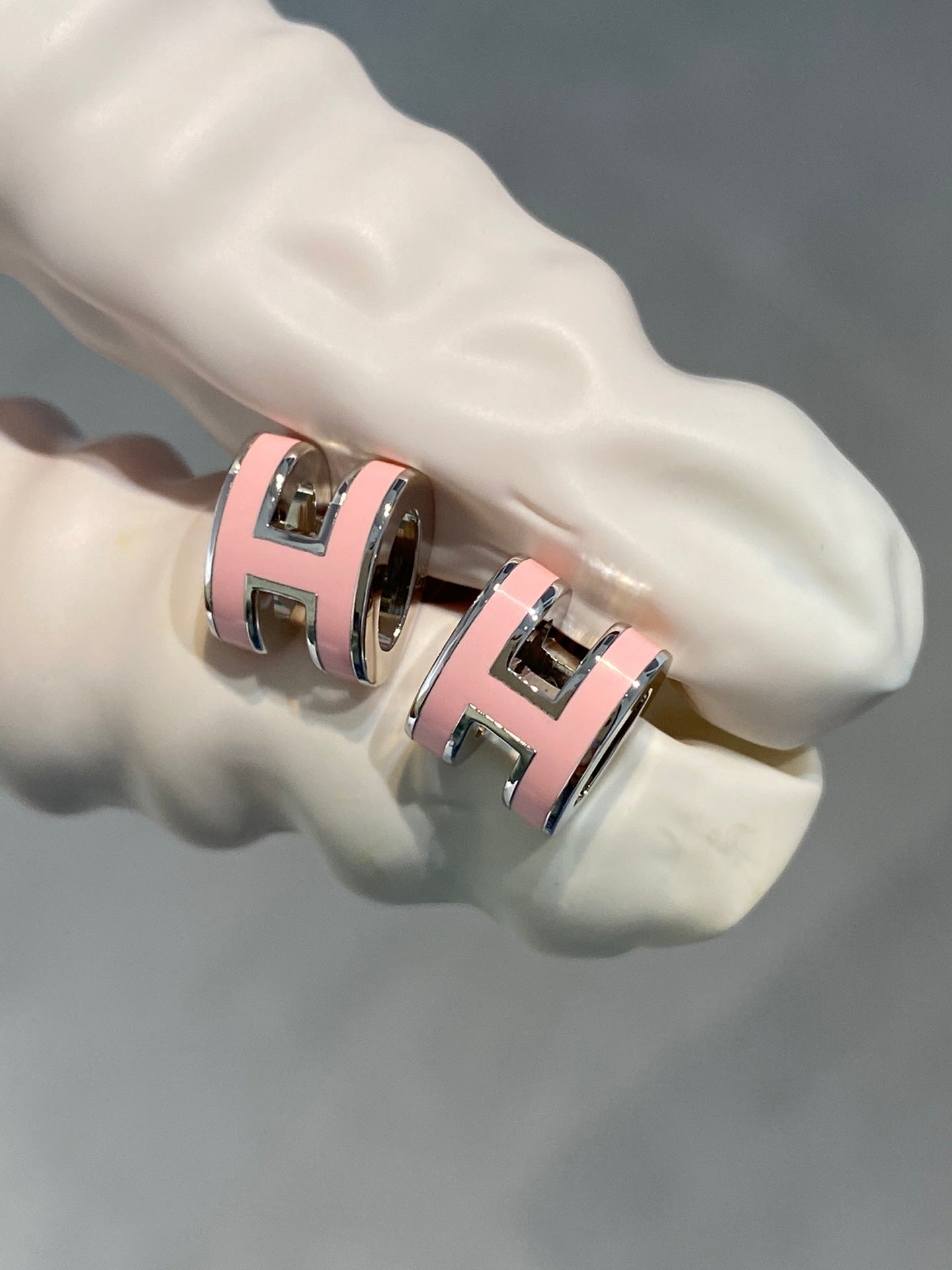 [Peak]MINI POP H SILVER EARRINGS PINK