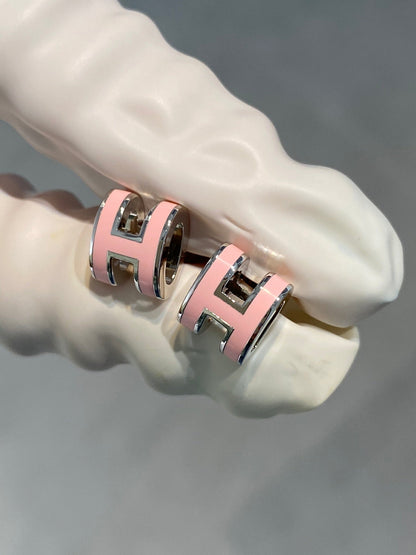 [Peak]MINI POP H SILVER EARRINGS PINK