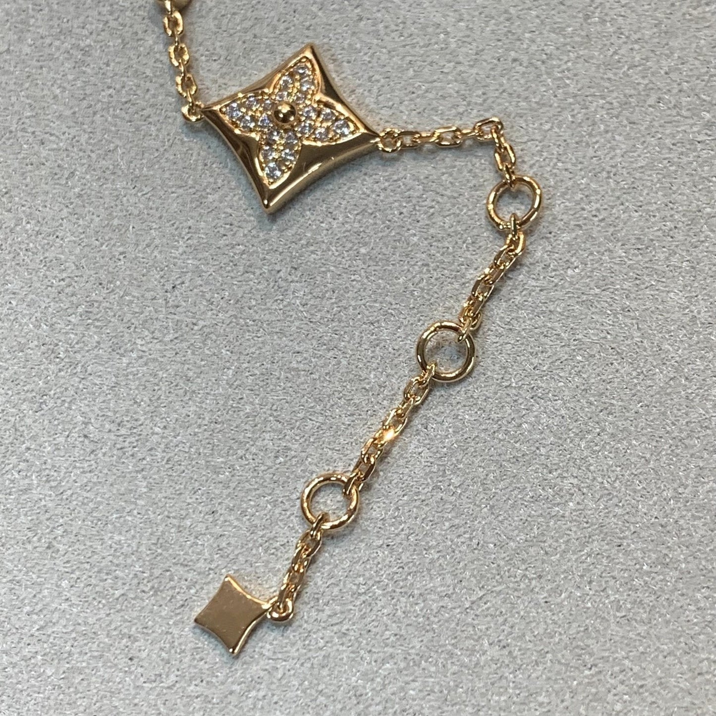 [Peak]STAR AND SUN 4 MOTIFS GOLD DIAMONDS BRACELET