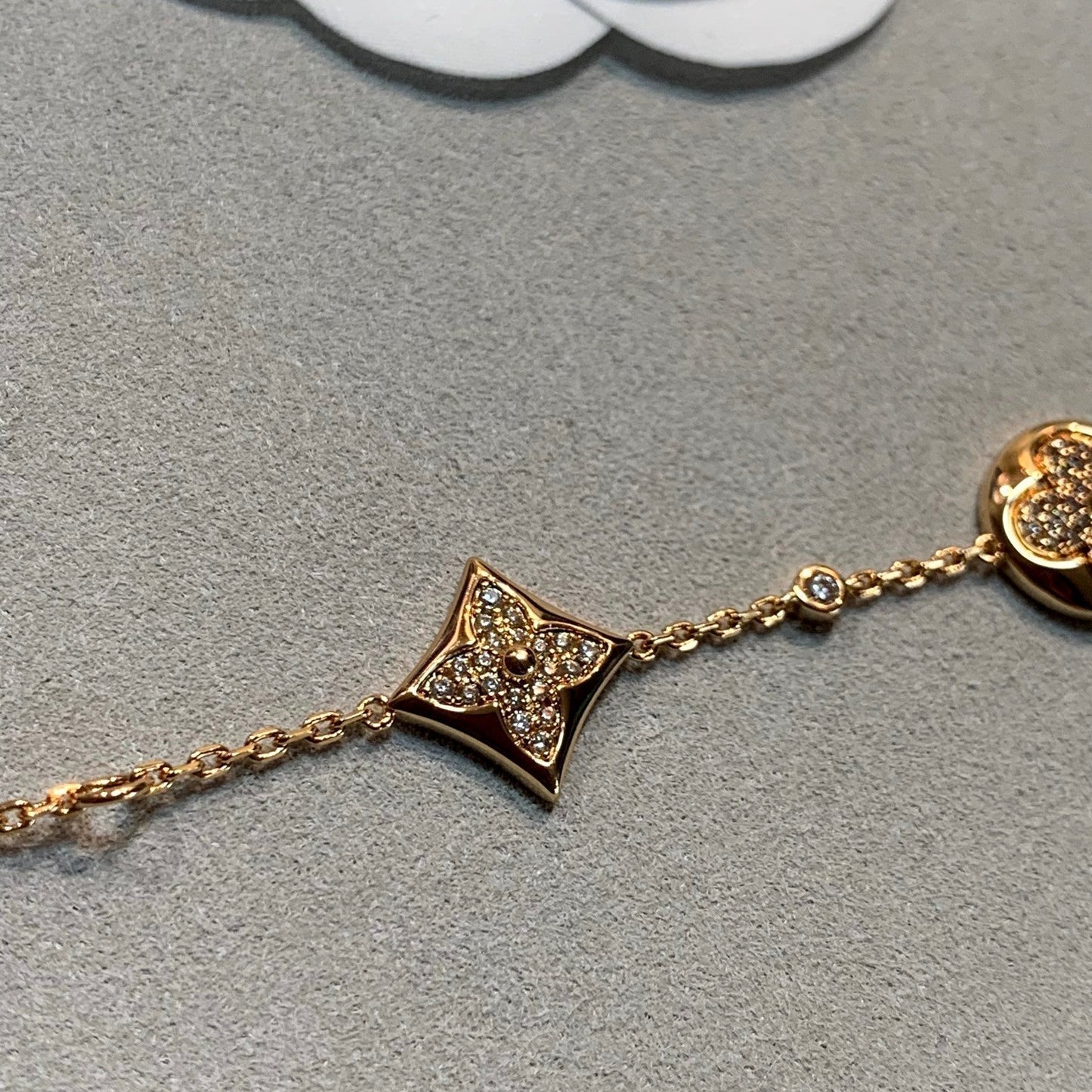[Peak]STAR AND SUN 4 MOTIFS GOLD DIAMONDS BRACELET