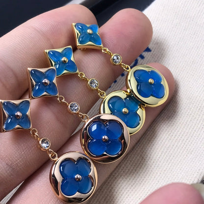 [Peak]STAR AND SUN AGATE DIAMOND EARRINGS