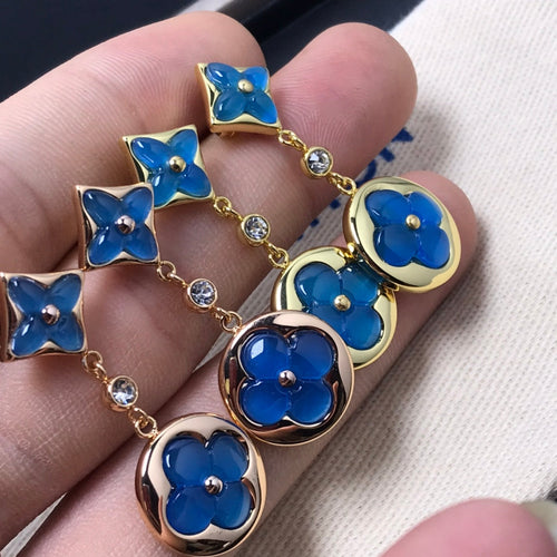 [Peak]STAR AND SUN AGATE DIAMOND EARRINGS