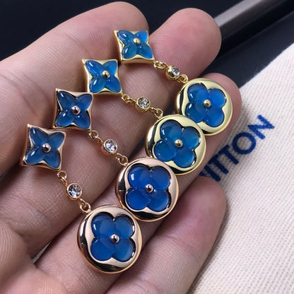 [Peak]STAR AND SUN AGATE DIAMOND EARRINGS
