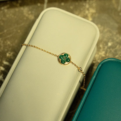 [Peak]SUN MALACHITE 1 DIAMOND ROSE GOLD BRACELET