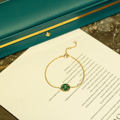 [Peak]SUN MALACHITE 1 DIAMOND ROSE GOLD BRACELET