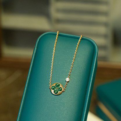 [Peak]SUN MALACHITE 1 DIAMOND ROSE GOLD BRACELET