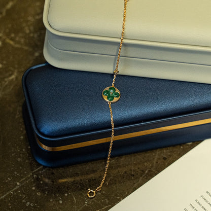 [Peak]SUN MALACHITE 1 DIAMOND ROSE GOLD BRACELET