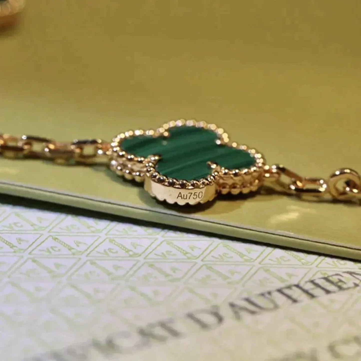 [Peak]LUCKY CLOVER 5-MOTIF BRACELET - MALACHITE COLLECTION
