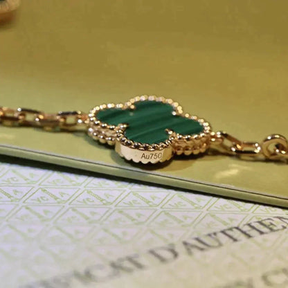 [Peak]LUCKY CLOVER 5-MOTIF BRACELET - MALACHITE COLLECTION