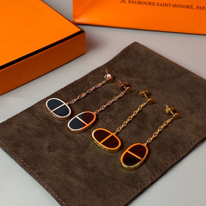 [Peak]CHAINE VERSO BLACK CERAMIC EARRINGS