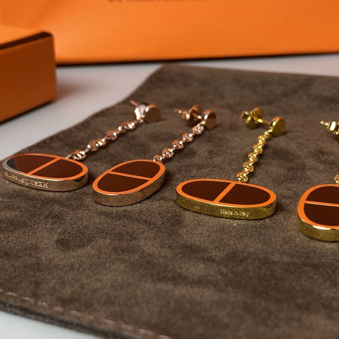 [Peak]CHAINE VERSO BLACK CERAMIC EARRINGS