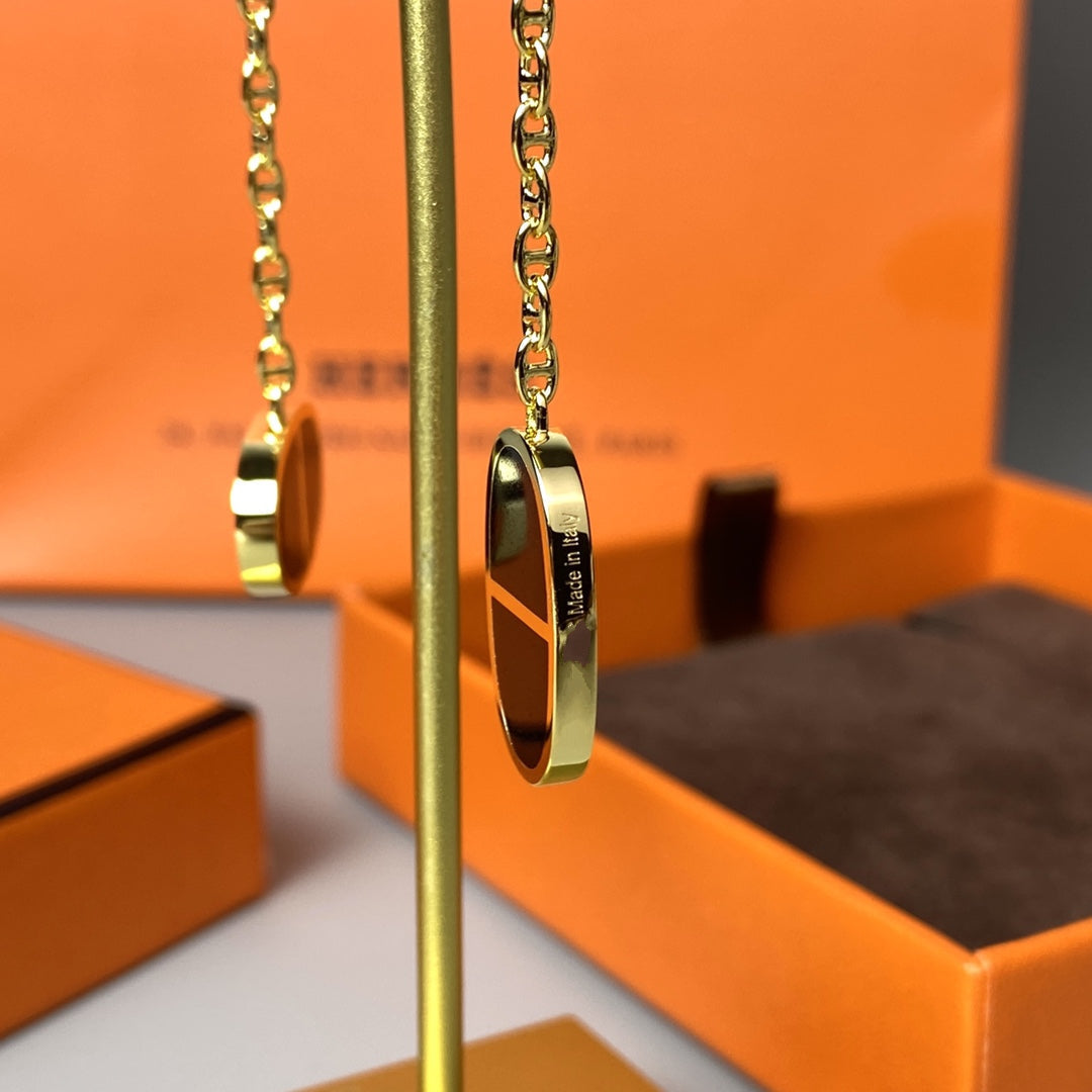 [Peak]CHAINE VERSO BLACK CERAMIC EARRINGS