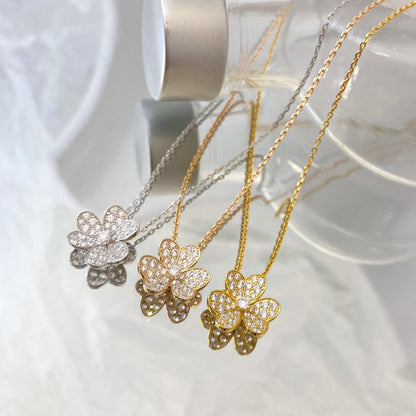 [Peak]PAVÉ DIAMOND FLOWER CHARM NECKLACE